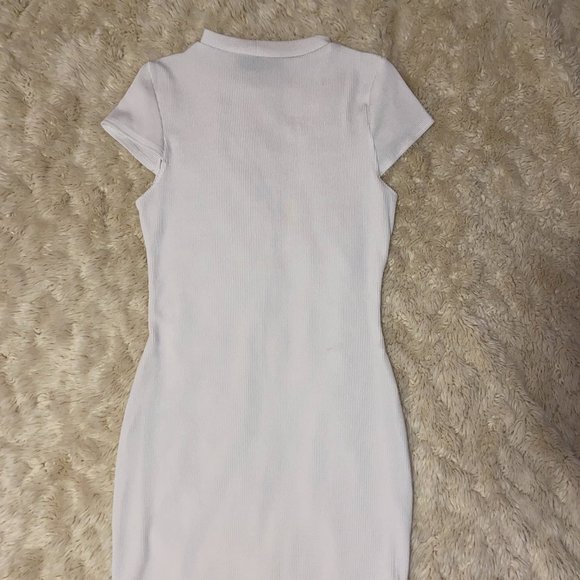 Midi Ribbed Dress | White - Picture 1 of 3